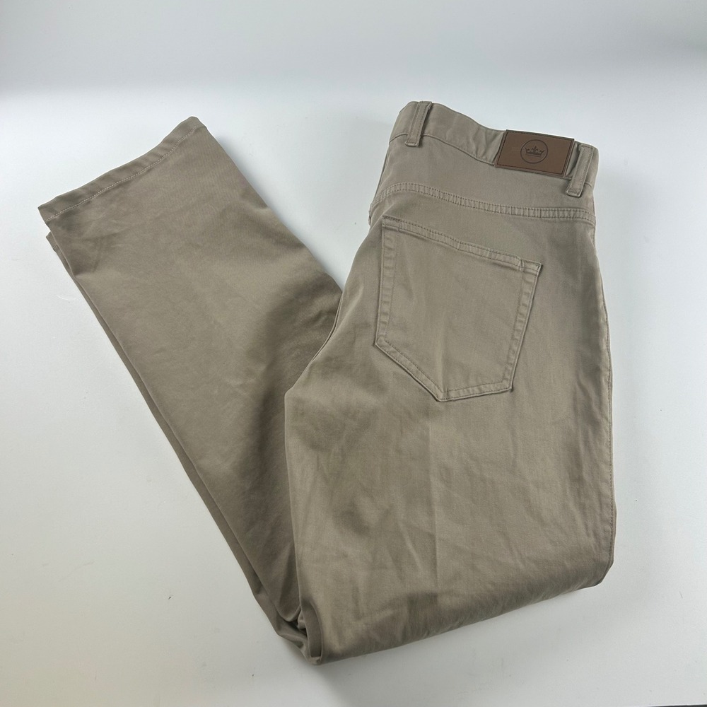 Peter Millar Men's 32 Crown Dress Khaki Tan 5 Pocket Pants Casual Preppy Golf